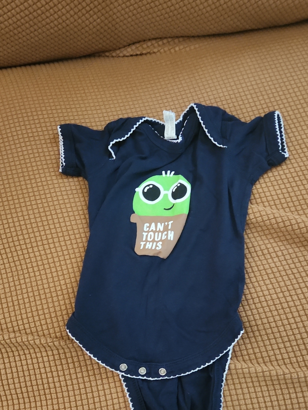 Rabbit Skins Navy One-Piece with Green Cactus Graphic
